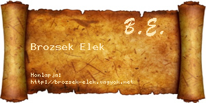 Brozsek Elek névjegykártya