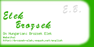 elek brozsek business card